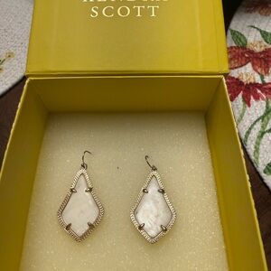 Kendra Scott White/Silver Mother-of-Pearl Kite Earrings